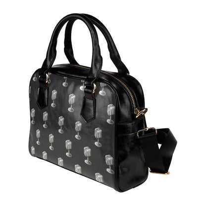 Microphone Vintage Pattern Print Design 01 Shoulder Handbag