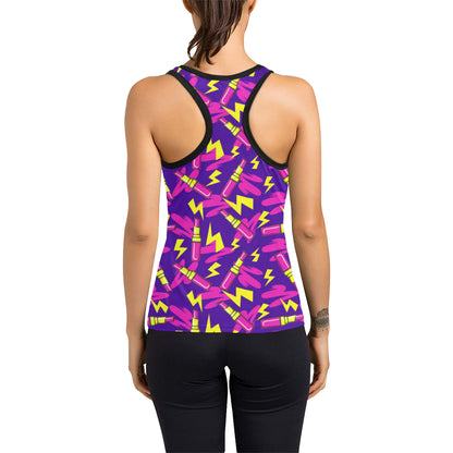 Lipstick Pattern Print Design LT04 Women's Racerback Tank Top