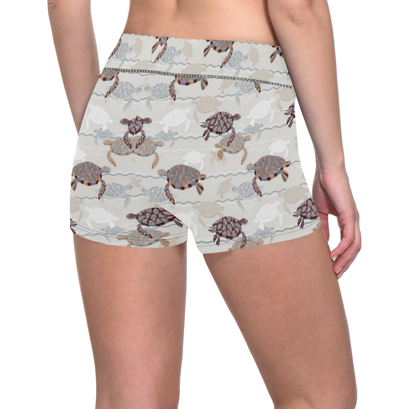 Sea Turtle Pattern Print Design T07 Yoga Shorts