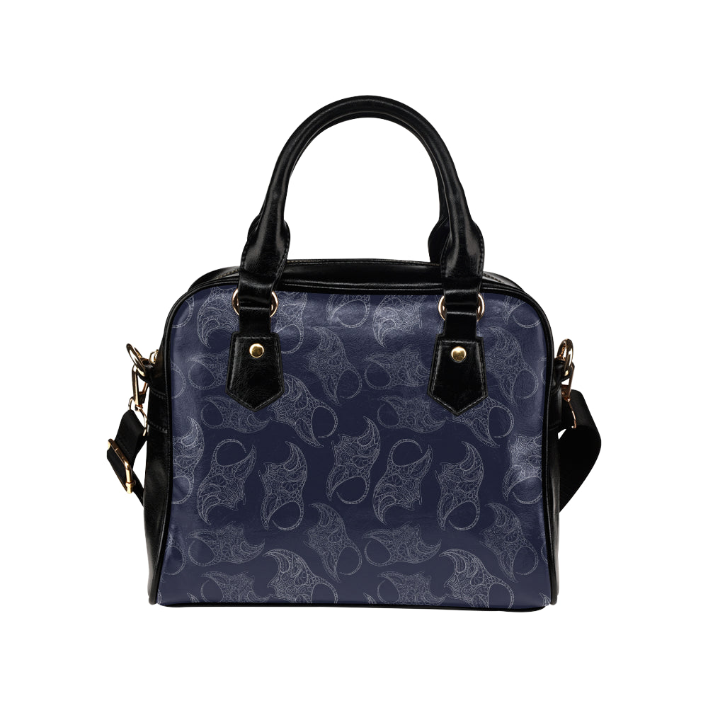 Manta Ray Pattern Print Design 01 Shoulder Handbag