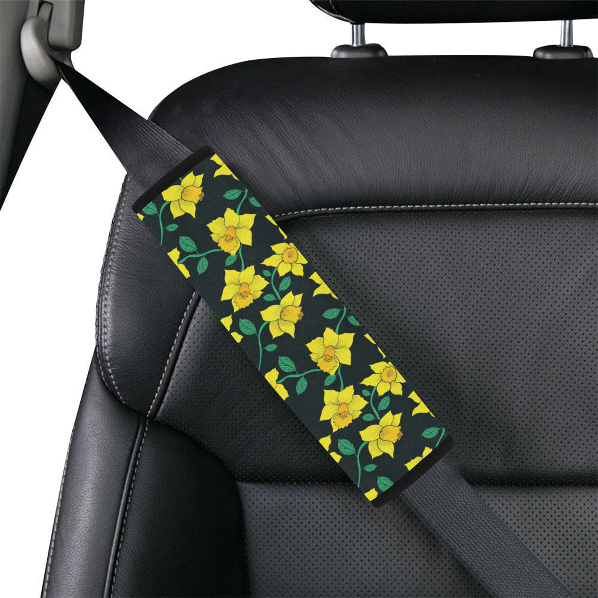 Daffodils Pattern Print Design DF03 Car Seat Belt Cover