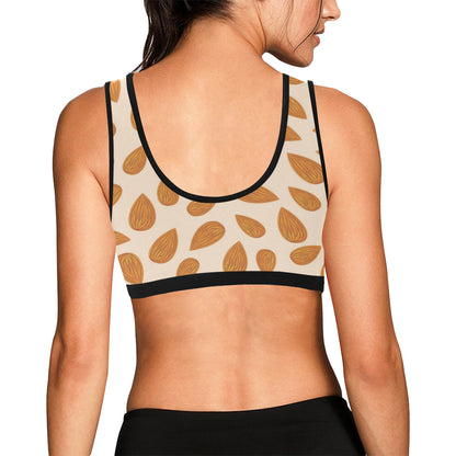 Almond Pattern Print Design 03 Sports Bra