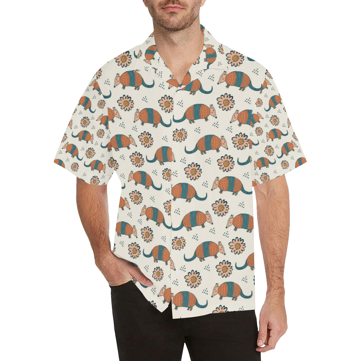 Armadillo Pattern Print Design 02 Men's Hawaiian Shirt