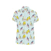 Bird Sweet Themed Print Pattern Men's Short Sleeve Button Up Shirt