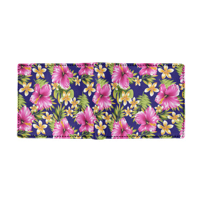 Pink Hibiscus Pattern Print Design HB027 Men's ID Card Wallet