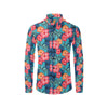 Red Hibiscus Pattern Print Design HB02 Men's Long Sleeve Shirt