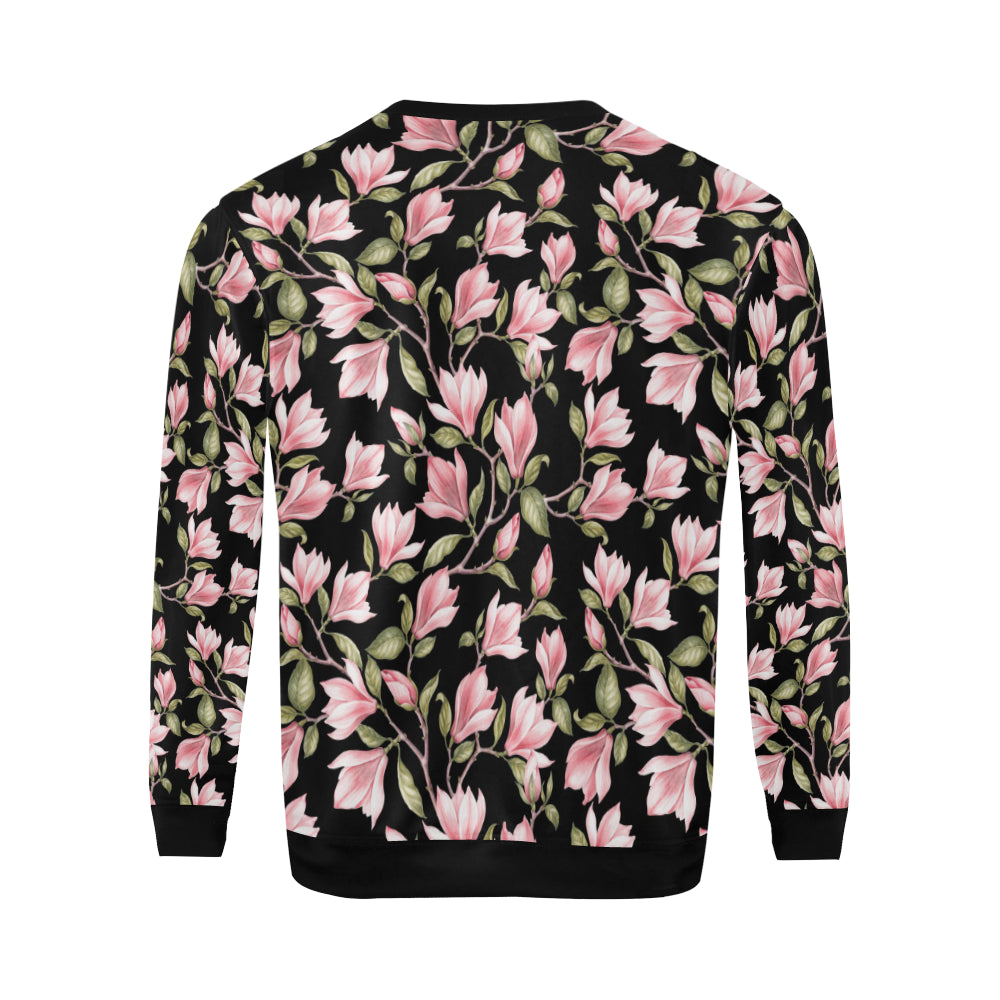Magnolia Pattern Print Design MAG03 Men Long Sleeve Sweatshirt