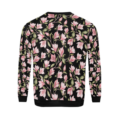 Magnolia Pattern Print Design MAG03 Men Long Sleeve Sweatshirt