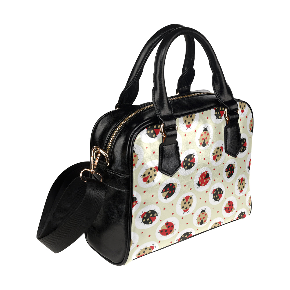 Ladybug Pattern Print Design 03 Shoulder Handbag