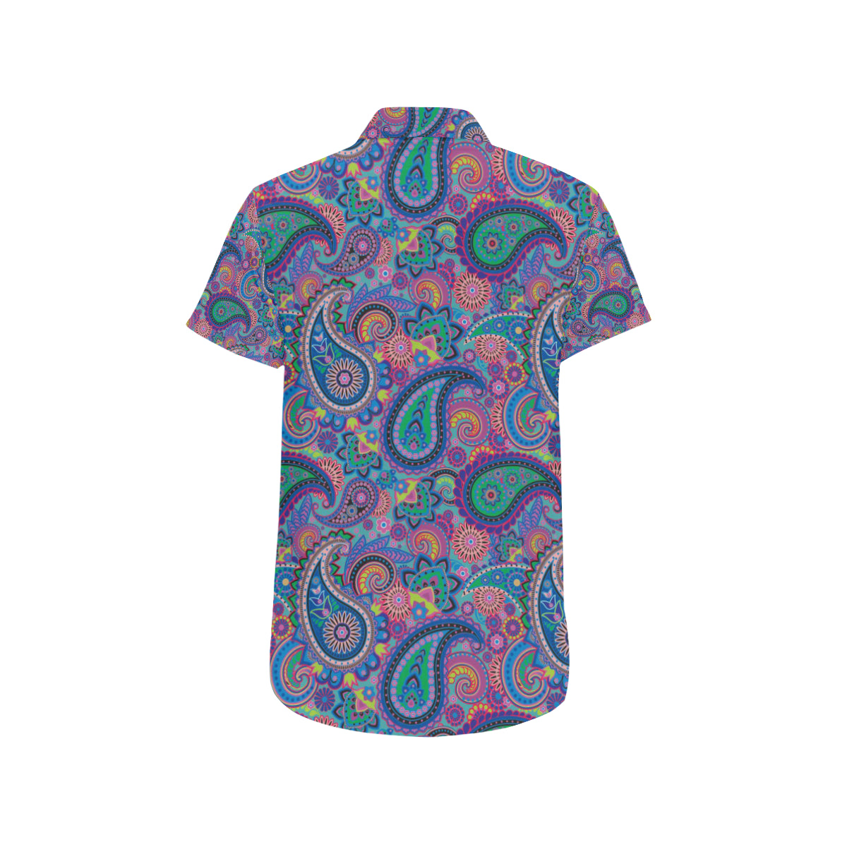 Paisley Colorful Pattern Print Design A02 Men's Short Sleeve Button Up Shirt