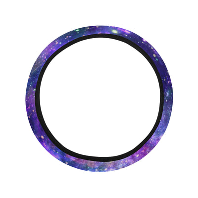 Galaxy Night Stardust Space Print Steering Wheel Cover with Elastic Edge