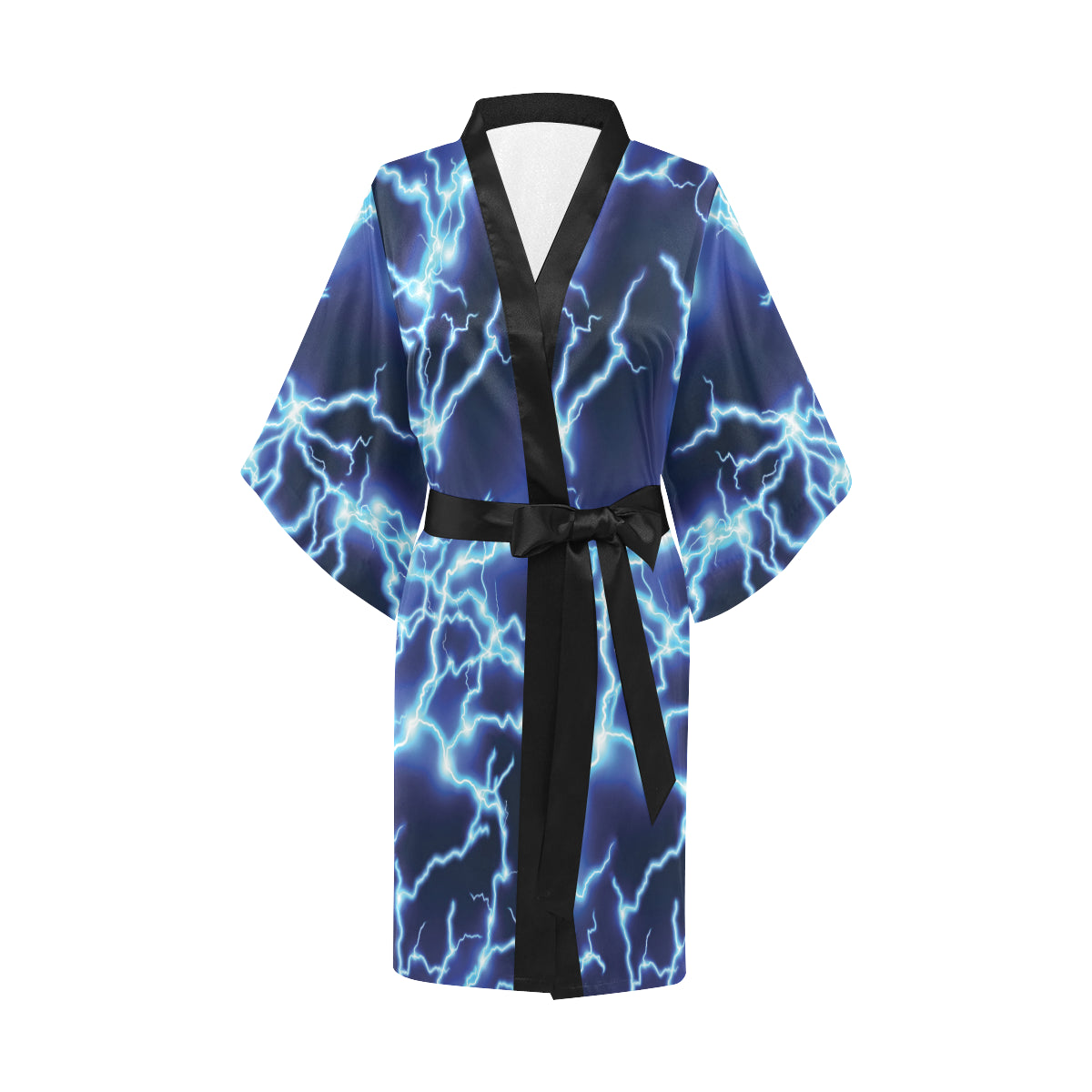 Lightning Thunder Pattern Print Design 04 Women's Short Kimono