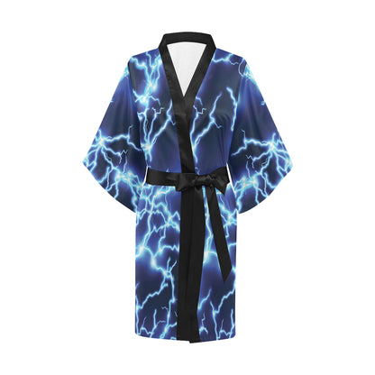Lightning Thunder Pattern Print Design 04 Women's Short Kimono