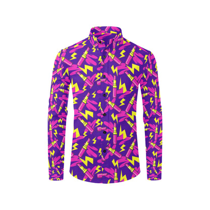 Lipstick Pattern Print Design LT04 Men's Long Sleeve Shirt