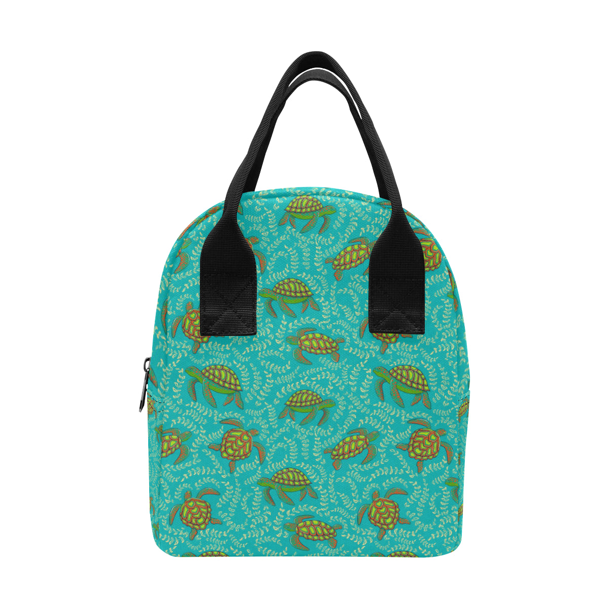 Sea Turtle Pattern Print Design T010 Insulated Lunch Bag