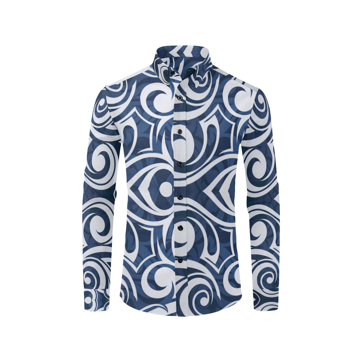 Maori Pattern Print Design 01 Men's Long Sleeve Shirt