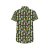 Cactus Neon Style Print Pattern Men's Short Sleeve Button Up Shirt