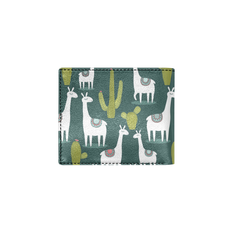 Llama Cactus Pattern Print Design 02 Men's ID Card Wallet