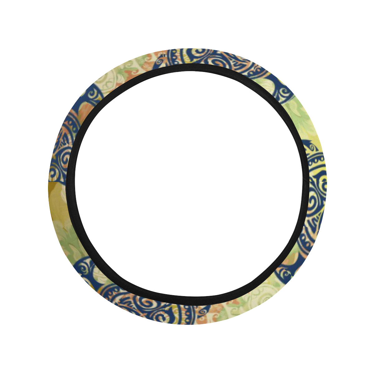 Hawaiian Turtle Tribal Design Print Steering Wheel Cover with Elastic Edge