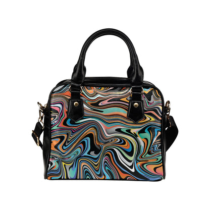 Liquid Pattern Print Design 02 Shoulder Handbag