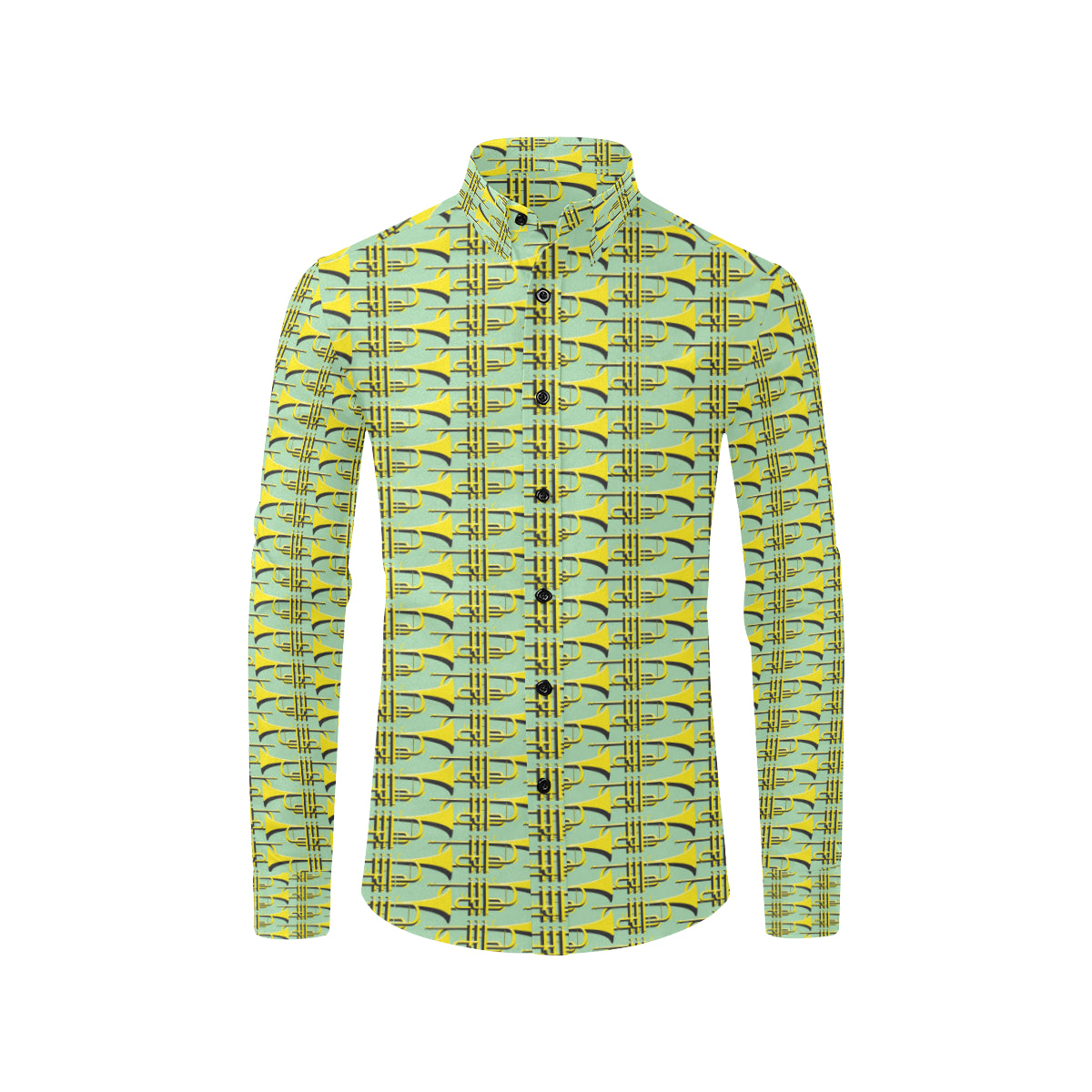 Trumpet Vintage Design Print Men's Long Sleeve Shirt