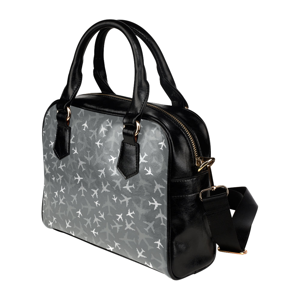 Airplane Pattern Print Design 02 Shoulder Handbag