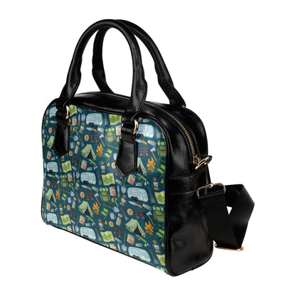 Camping Pattern Print Design 02 Shoulder Handbag