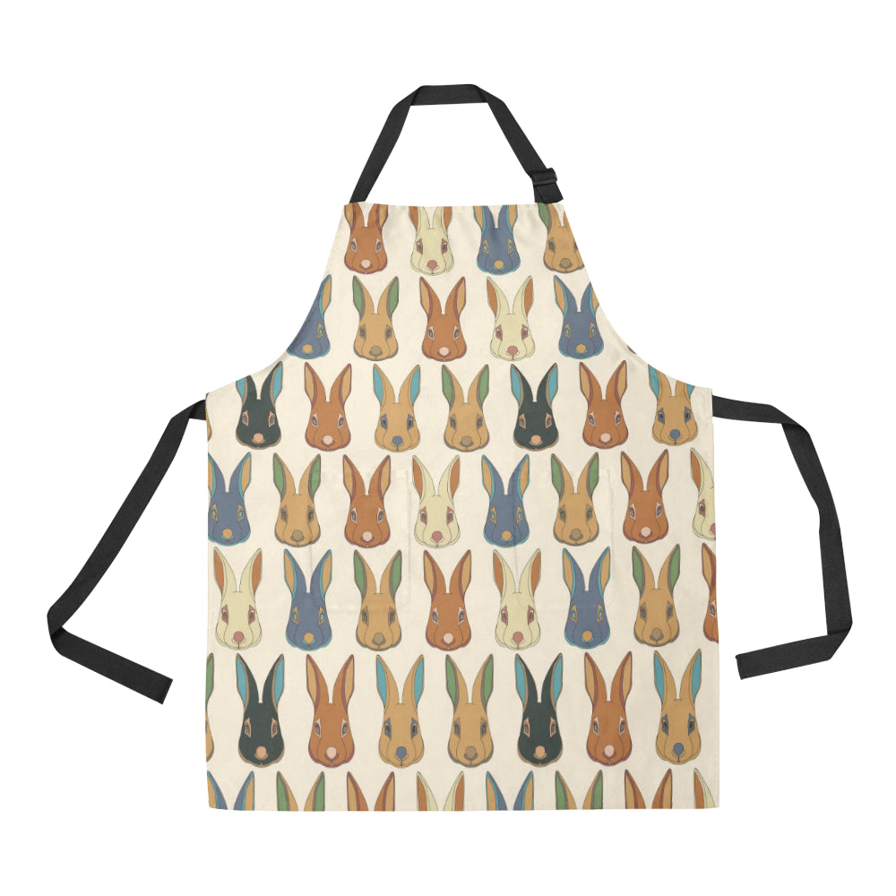 Rabbit Pattern Print Design RB04 Apron with Pocket