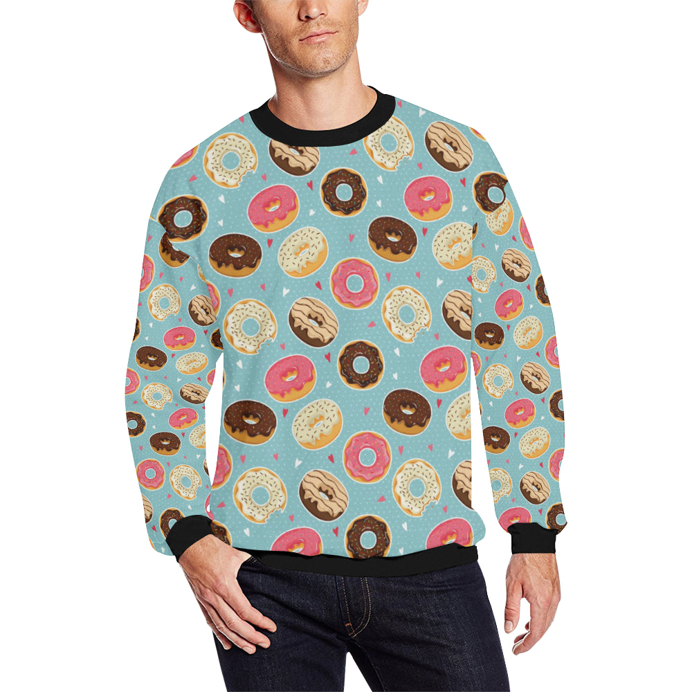 Donut Pattern Print Design DN04 Men Long Sleeve Sweatshirt