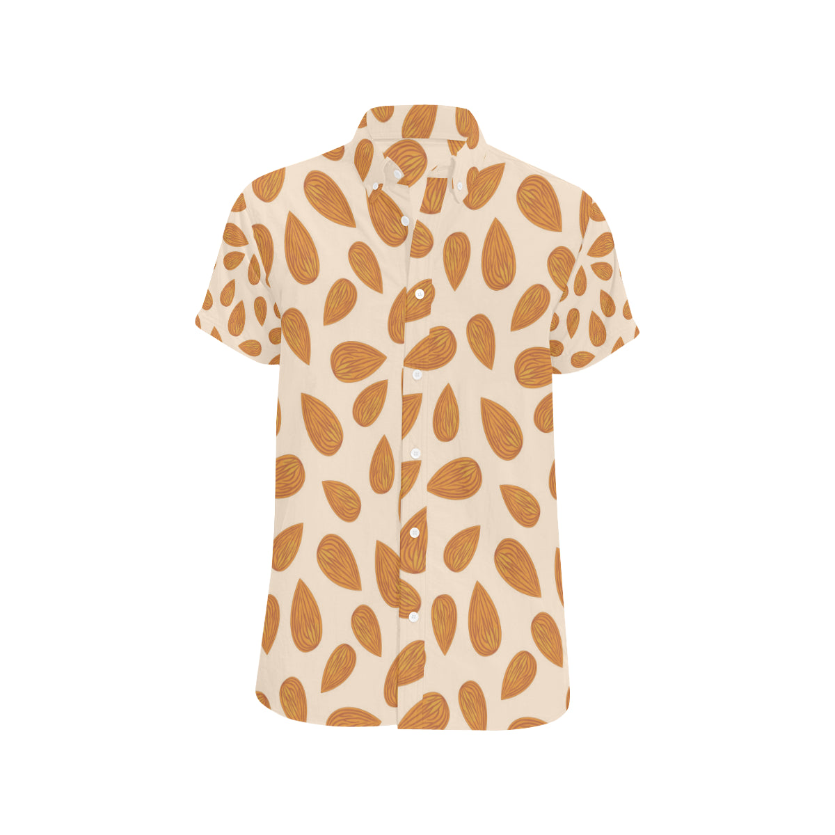 Almond Pattern Print Design 03 Men's Short Sleeve Button Up Shirt