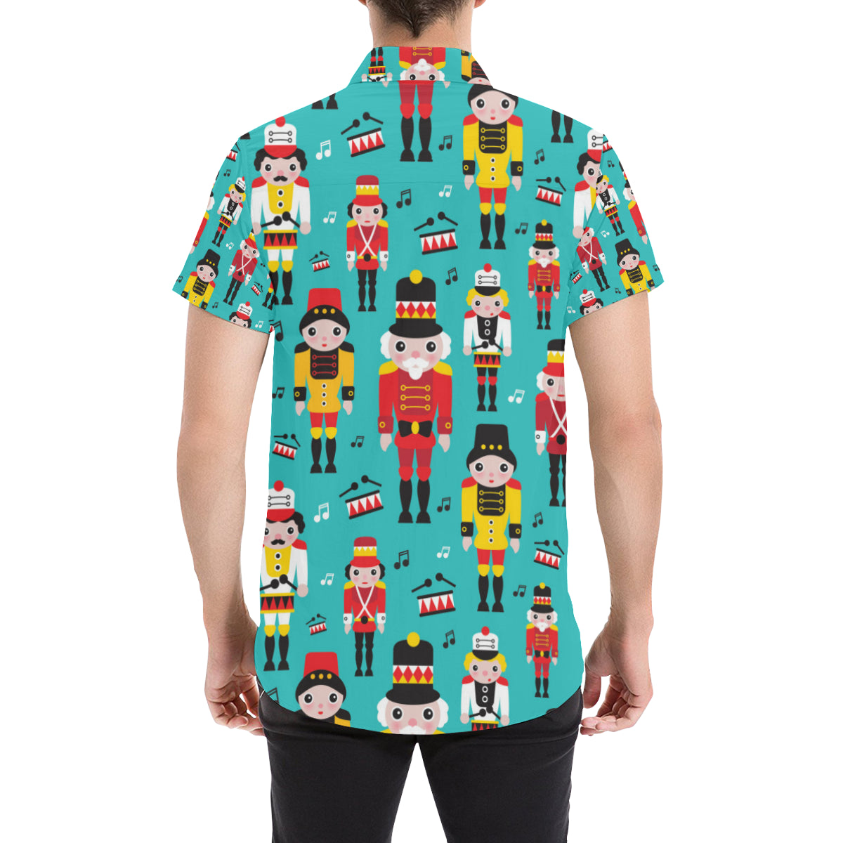Nutcracker Pattern Print Design A03 Men's Short Sleeve Button Up Shirt