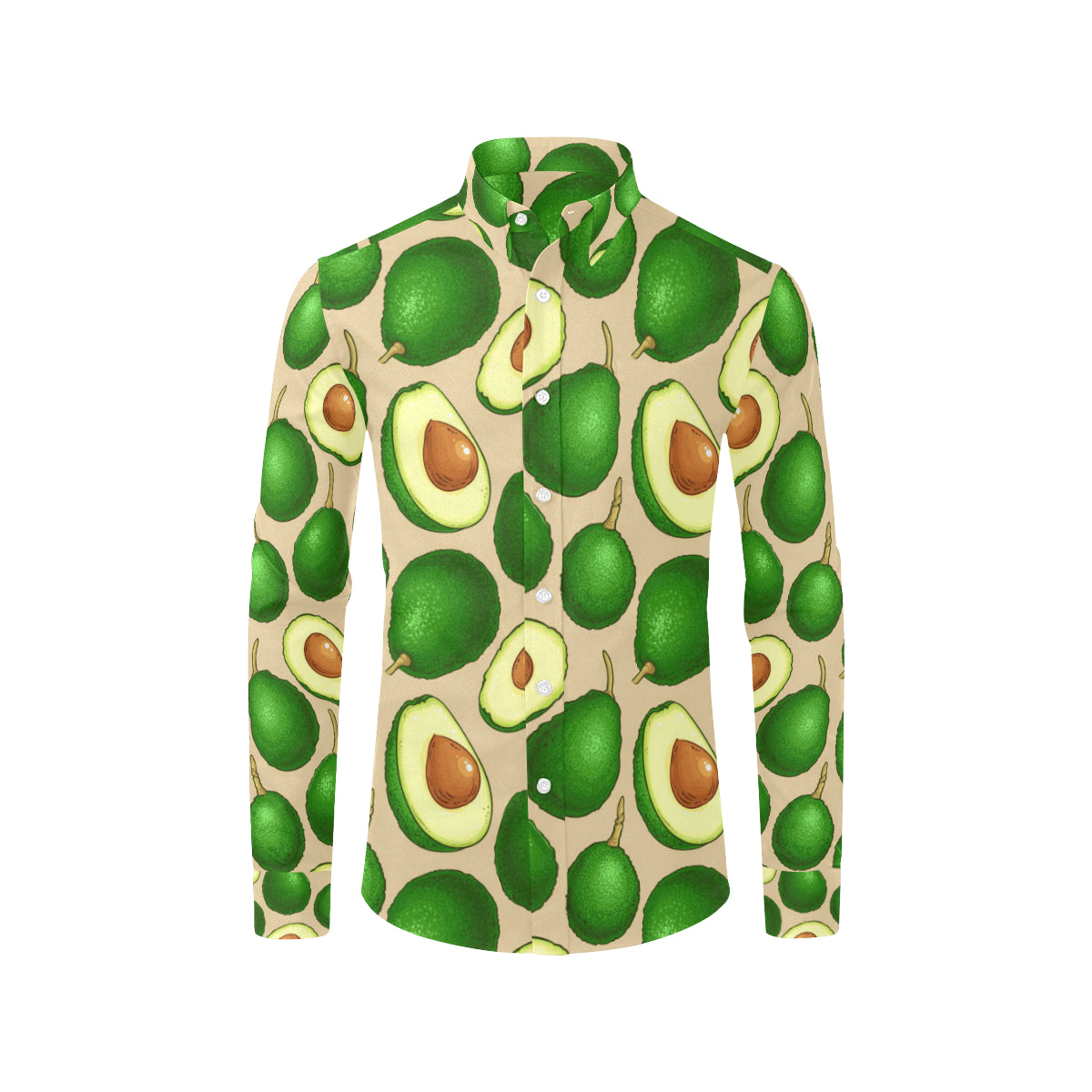 Avocado Pattern Print Design AC010 Men's Long Sleeve Shirt