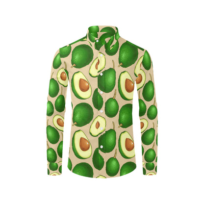 Avocado Pattern Print Design AC010 Men's Long Sleeve Shirt