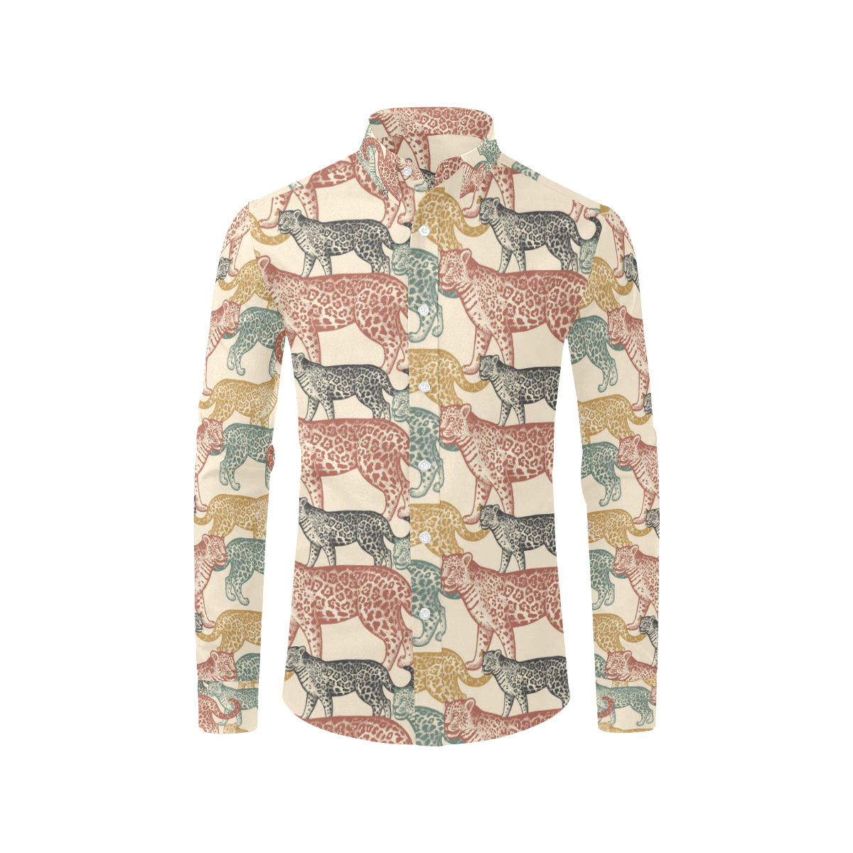 Jaguar Pattern Print Design 01 Men's Long Sleeve Shirt
