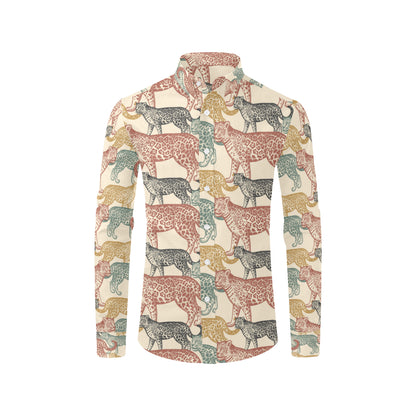 Jaguar Pattern Print Design 01 Men's Long Sleeve Shirt