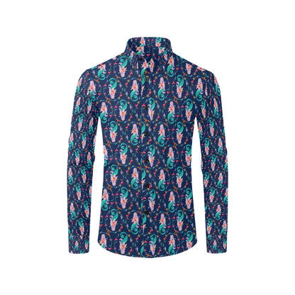 Mermaid Girl Cute Design Print Men's Long Sleeve Shirt