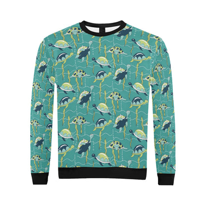 Sea Turtle Pattern Print Design T08 Men Long Sleeve Sweatshirt