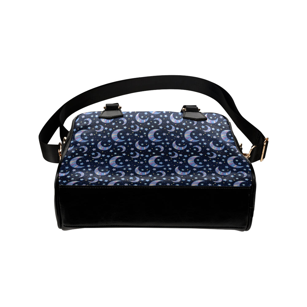 Celestial Moon Pattern Print Design 03 Shoulder Handbag