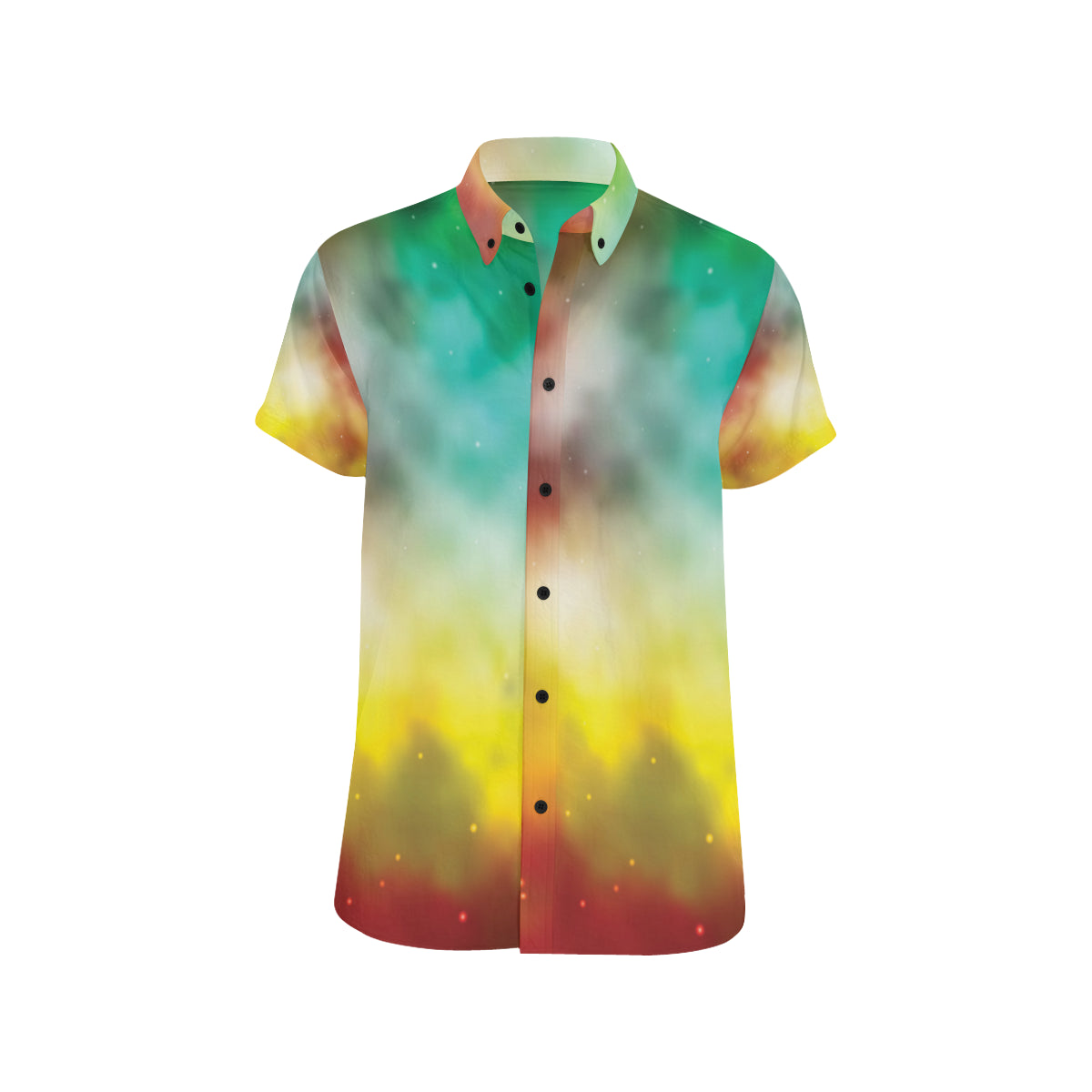 Nebula Pattern Print Design A04 Men's Short Sleeve Button Up Shirt