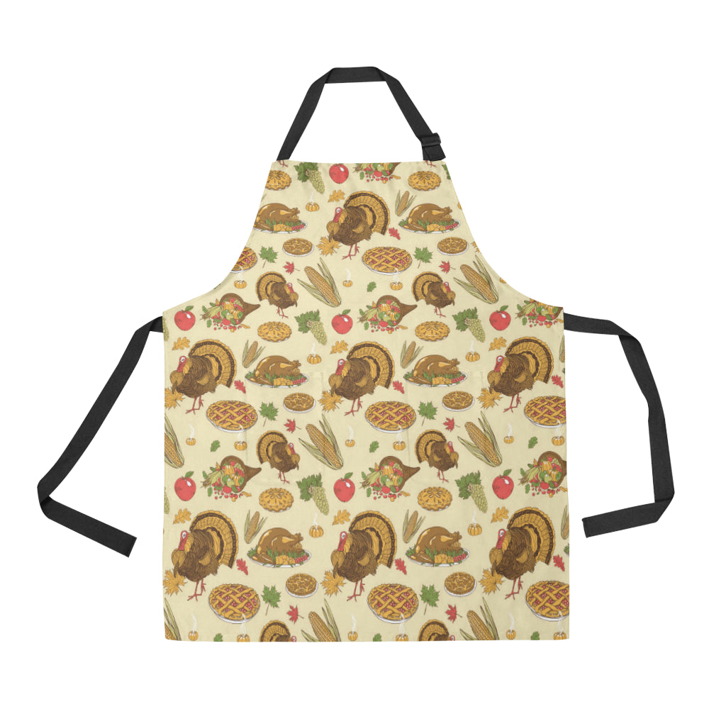 Turkey Pattern Print Design 02 Apron with Pocket