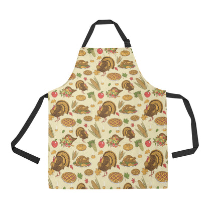 Turkey Pattern Print Design 02 Apron with Pocket
