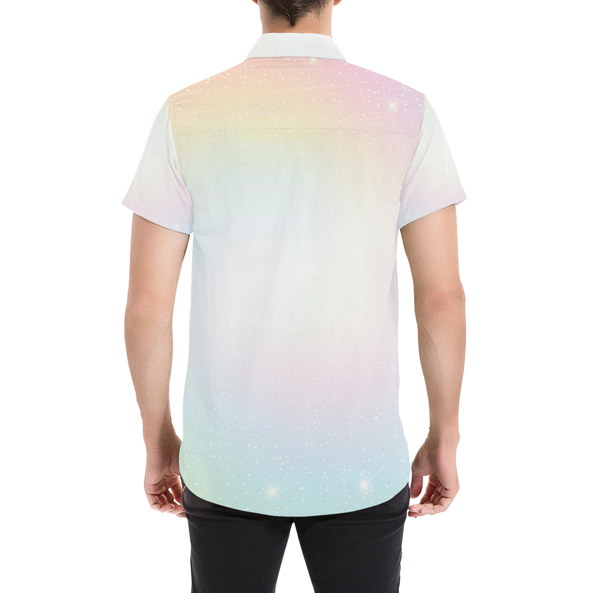 Nebula Pattern Print Design A02 Men's Short Sleeve Button Up Shirt