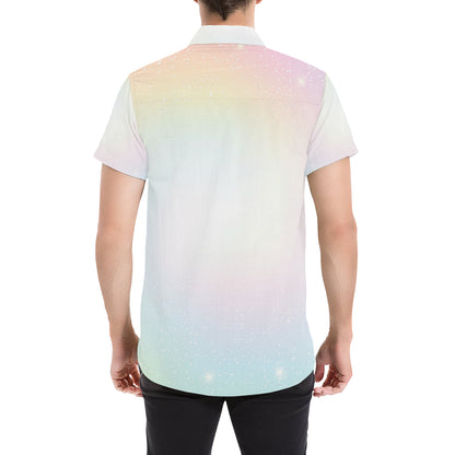 Nebula Pattern Print Design A02 Men's Short Sleeve Button Up Shirt