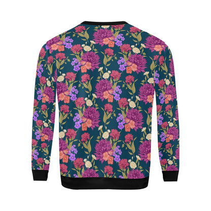 Dahlia Pattern Print Design DH01 Men Long Sleeve Sweatshirt