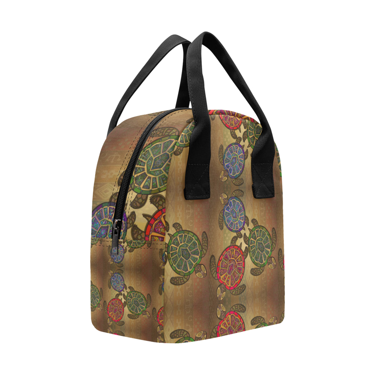 Sea Turtle Tribal Colorful Insulated Lunch Bag