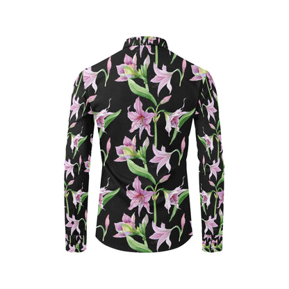 Amaryllis Pattern Print Design AL08 Men's Long Sleeve Shirt