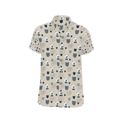 Bear Pattern Print Design 05 Men's Short Sleeve Button Up Shirt