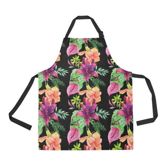 Amaryllis Pattern Print Design AL09 Apron with Pocket
