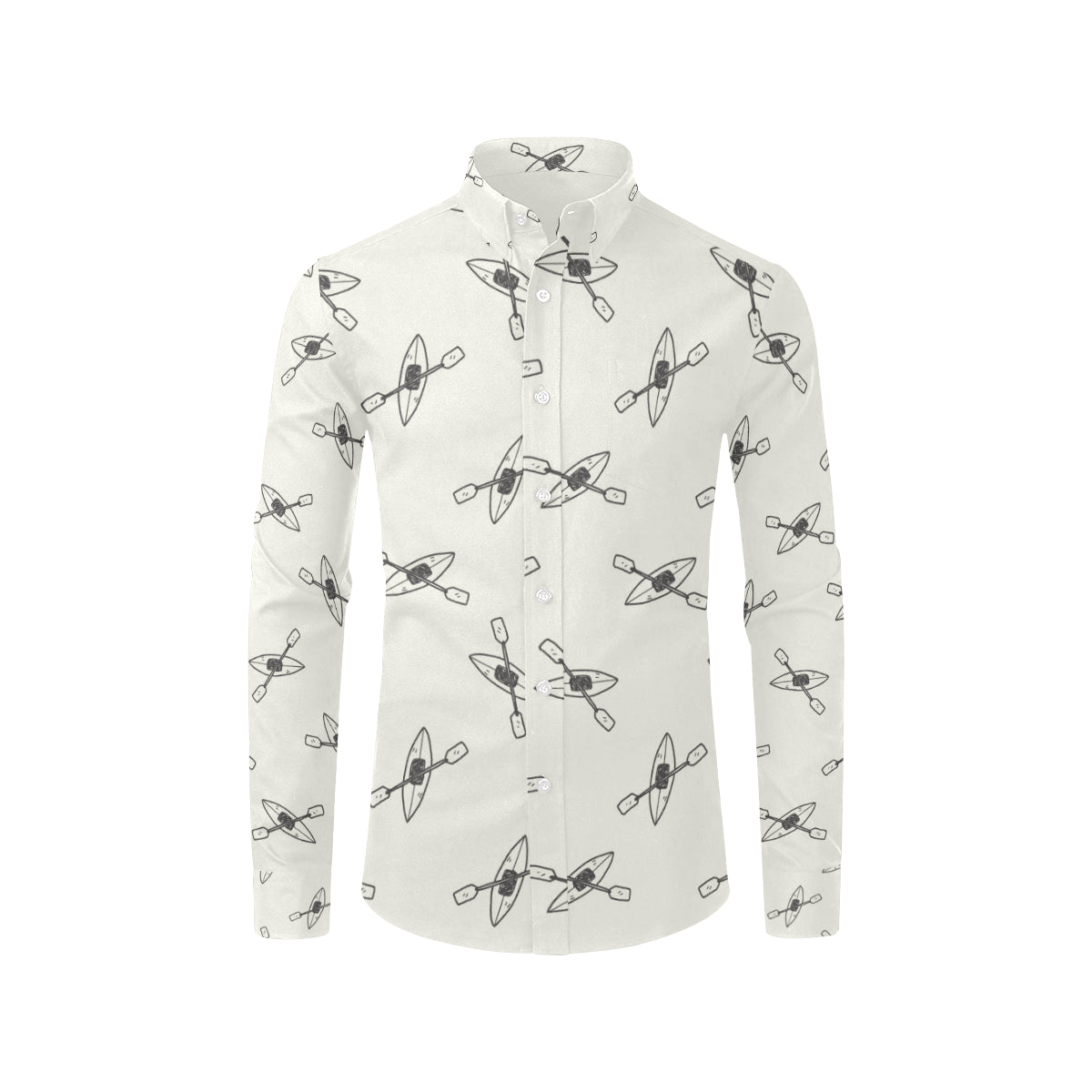 Kayak Pattern Print Design 01 Men's Long Sleeve Shirt