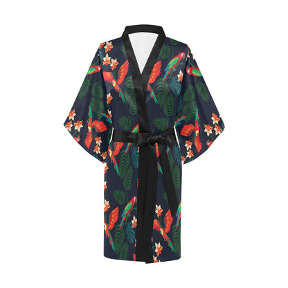 Macaw Pattern Print Design 02 Women's Short Kimono
